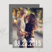 EENVOUDIGE TYPOGRAFIE VERTICALE BESPAAR HET DATUM AANKONDIGINGSKAART (Voorkant / Achterkant)