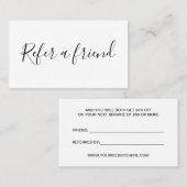 Eenvoudige typografie verwijst naar een vriend zwa aanbevelingskaartje (Voorkant / Achterkant)