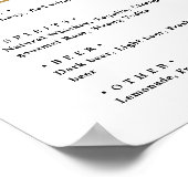 Eenvoudige typografie voor trouwfeest Bar-menu in  Poster (Hoek)