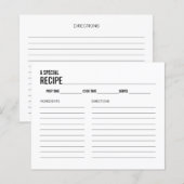 Eenvoudige Typografie Vrijgezellenfeest Recipe Kaa (Voorkant / Achterkant)