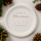 Eenvoudige  typografie Vrolijk Kerstfeest Papieren Bordje