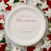Eenvoudige  typografie Vrolijk Kerstfeest Papieren Bordje