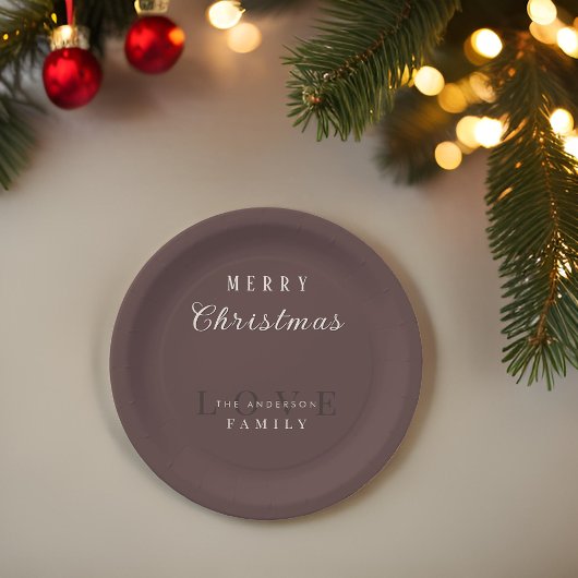 Eenvoudige  typografie Vrolijk Kerstfeest Papieren Bordje