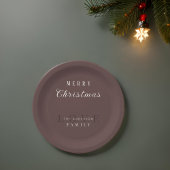 Eenvoudige  typografie Vrolijk Kerstfeest Papieren Bordje