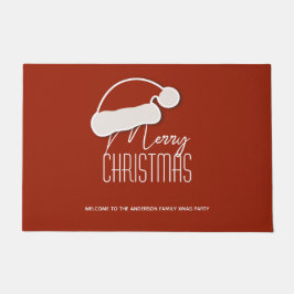 Eenvoudige Typografie Vrolijk Kerstfeest Welkom Deurmat