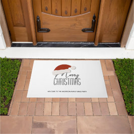 Eenvoudige Typografie Vrolijk Kerstfeest Welkom Deurmat