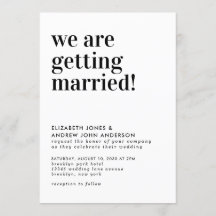 Eenvoudige typografie We zijn Getting Married Wedd