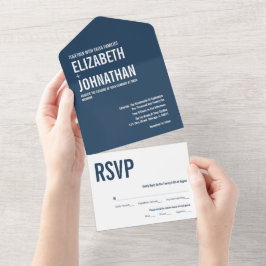 Eenvoudige Typografie Weddenschap All In One Uitnodiging