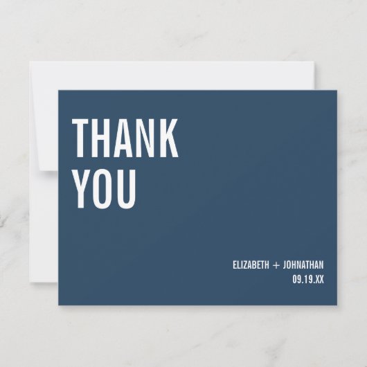 Eenvoudige Typografie Weddenschap Bedankkaart (Voorkant)