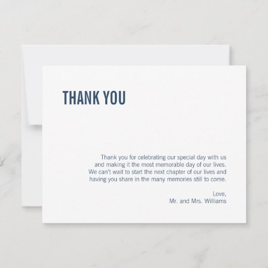 Eenvoudige Typografie Weddenschap Bedankkaart (Achterkant)