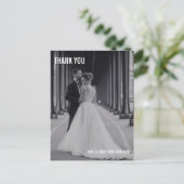Eenvoudige Typografie Weddenschap Bedankt Foto Bri Briefkaart (Staand voorkant)