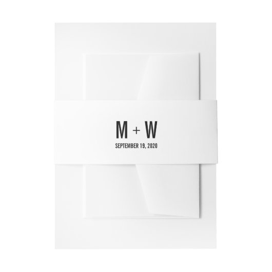 Eenvoudige Typografie Weddenschap Belly Band Uitnodigingen Wikkel (Voorkant Voorbeeld)