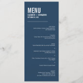 Eenvoudige Typografie Weddenschap Menu (Voorkant)