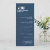 Eenvoudige Typografie Weddenschap Menu (Staand voorkant)