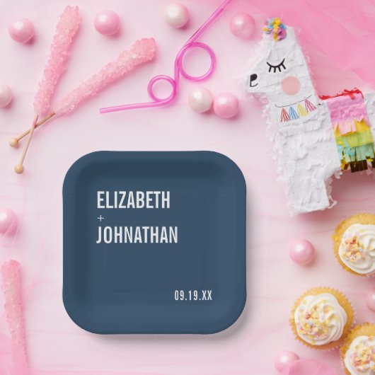 Eenvoudige Typografie Weddenschap Papieren Bordje (Feest)