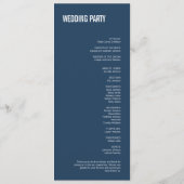 Eenvoudige Typografie Weddenschap Programmakaart (Achterkant)