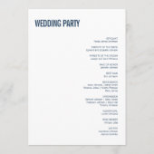 Eenvoudige Typografie Weddenschap Programmakaart (Achterkant)