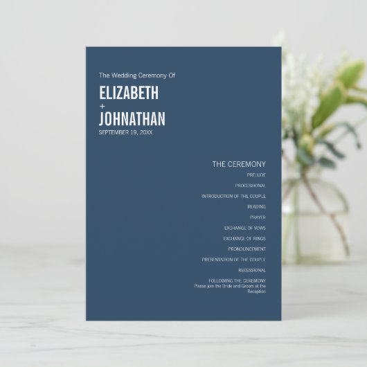 Eenvoudige Typografie Weddenschap Programmakaart (Staand voorkant)