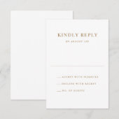 Eenvoudige Typografie Weddenschap RSVP Kaartje (Voorkant / Achterkant)