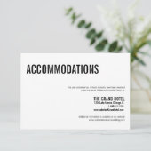 Eenvoudige Typografie Wedding Accommodatie Card Informatiekaartje (Staand voorkant)