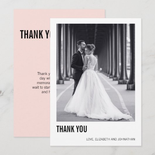 Eenvoudige Typografie Weduwfoto Hartelijk dank Bedankkaart (Voorkant / Achterkant)