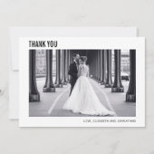 Eenvoudige Typografie Weduwfoto Hartelijk dank Bedankkaart (Voorkant)