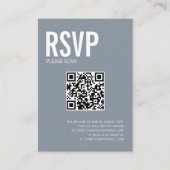 Eenvoudige Typografie Weduwwebsite QR Code RSVP Informatiekaartje (Voorkant)