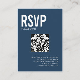 Eenvoudige Typografie Weduwwebsite QR Code RSVP Informatiekaartje