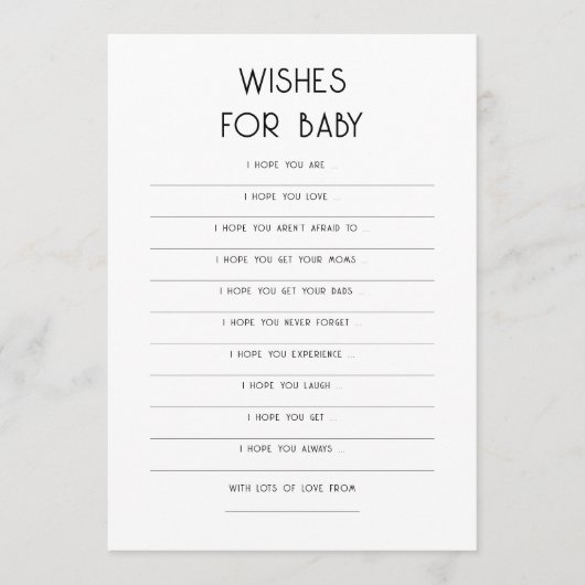 Eenvoudige Typografie Wensen voor Baby shower kaar Kaart (Voorkant)