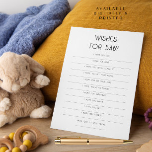Eenvoudige Typografie Wensen voor Baby shower kaar Kaart