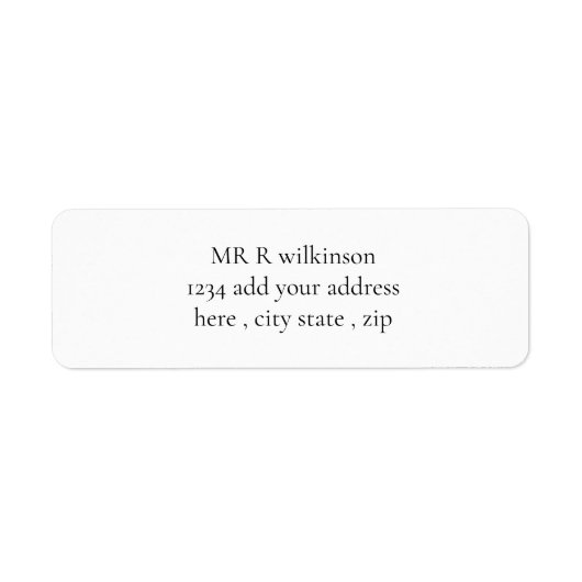 Eenvoudige typografie wit etiket (Voorkant)