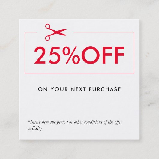 Eenvoudige typografie zakelijke coupon kortingskaa (Voorkant)