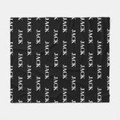 Eenvoudige Typografie Zwart Wit Aangepaste Naam De Fleece Deken (Voorkant (Horizontaal))