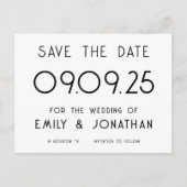 Eenvoudige Typografie Zwart Wit Bruiloft Aankondigingskaart (Voorkant)