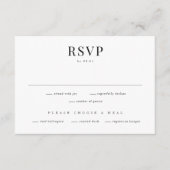 Eenvoudige Typografie Zwart-wit RSVP Informatiekaartje (Voorkant)