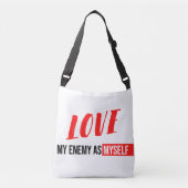 Eenvoudige Typografie zwarte en witte tekst Crossbody Tas (Voorkant)