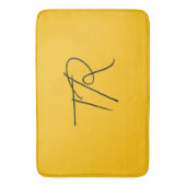 Eenvoudige typografische aangepaste initialen mini badmat (Voorkant Verticaal)