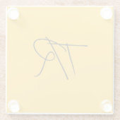 Eenvoudige typografische aangepaste initialen mini glazen onderzetter (Achterkant)