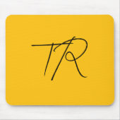 Eenvoudige typografische aangepaste initialen mini muismat (Voorkant)