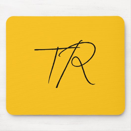 Eenvoudige typografische aangepaste initialen mini muismat (Voorkant)