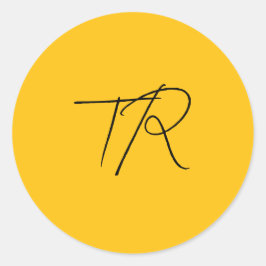 Eenvoudige typografische aangepaste initialen mini ronde sticker