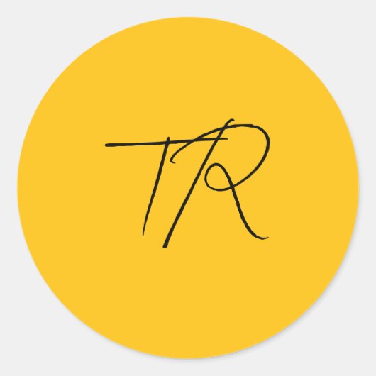 Eenvoudige typografische aangepaste initialen mini ronde sticker (Voorkant)