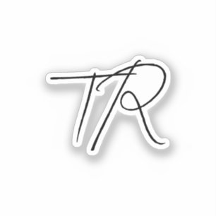 Eenvoudige typografische aangepaste initialen mini sticker