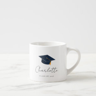 Eenvoudige Typografische Afstudeer Viering Espresso Kop