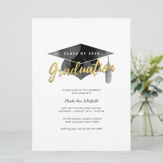 Eenvoudige Typografische Afstudeerder Minimalistis (Staand voorkant)