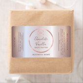 Eenvoudige typografische cirkel roos goud lijst lo etiket (Insitu)