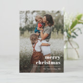 Eenvoudige typografische foto Kerstmis Feestdagenkaart (Staand voorkant)