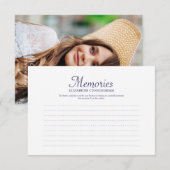 Eenvoudige Typografische Memories Aangepaste foto  RSVP Kaartje (Voorkant / Achterkant)