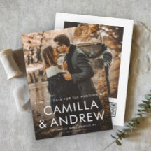 Eenvoudige Typografische QR code 2 Foto Bruiloft