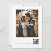 Eenvoudige typografische QR-code 2 Foto Huwelijk  Save The Date (Achterkant)
